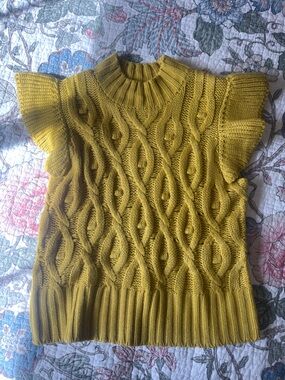Women’s Mustard Cable Knit Sweater